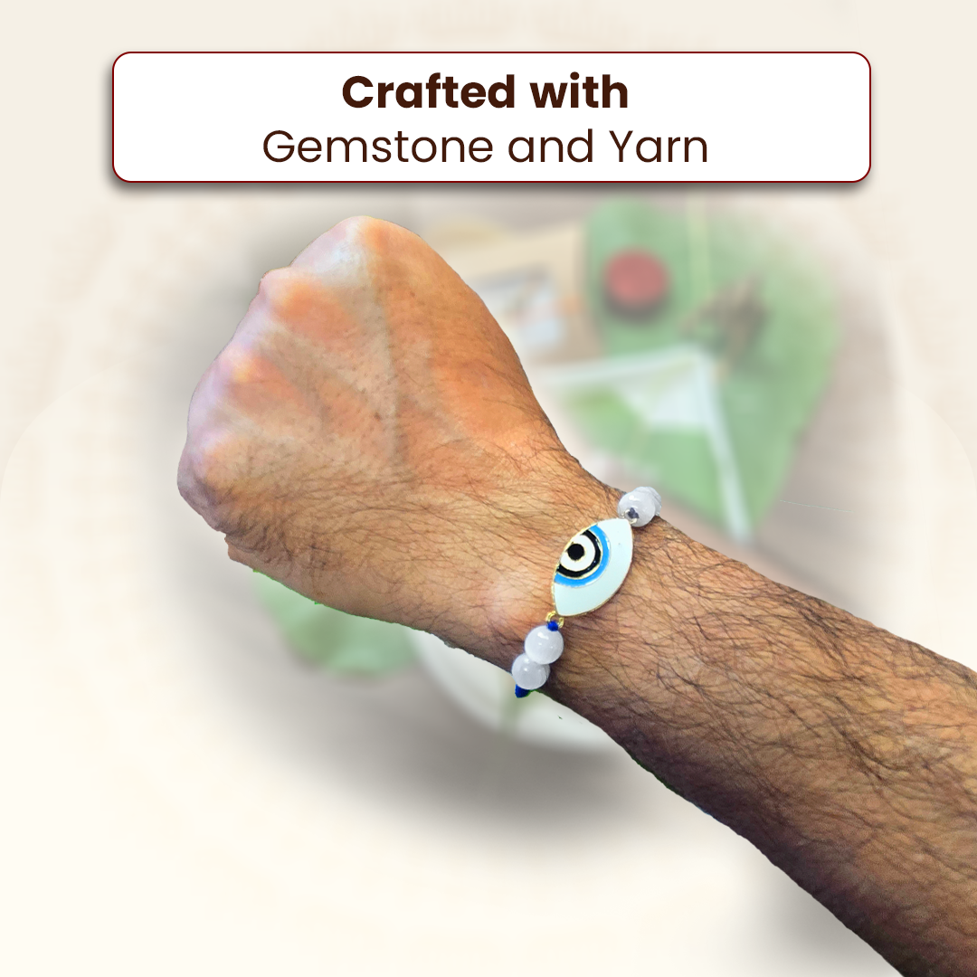 Moonstone Bracelet Rakhi for Protection & Emotional Balance