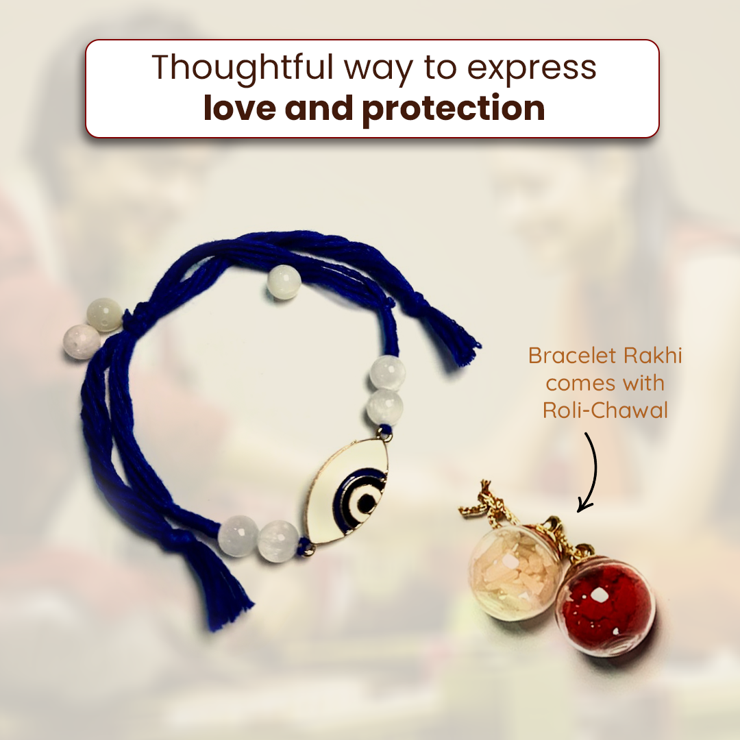 Moonstone Bracelet Rakhi for Protection & Emotional Balance