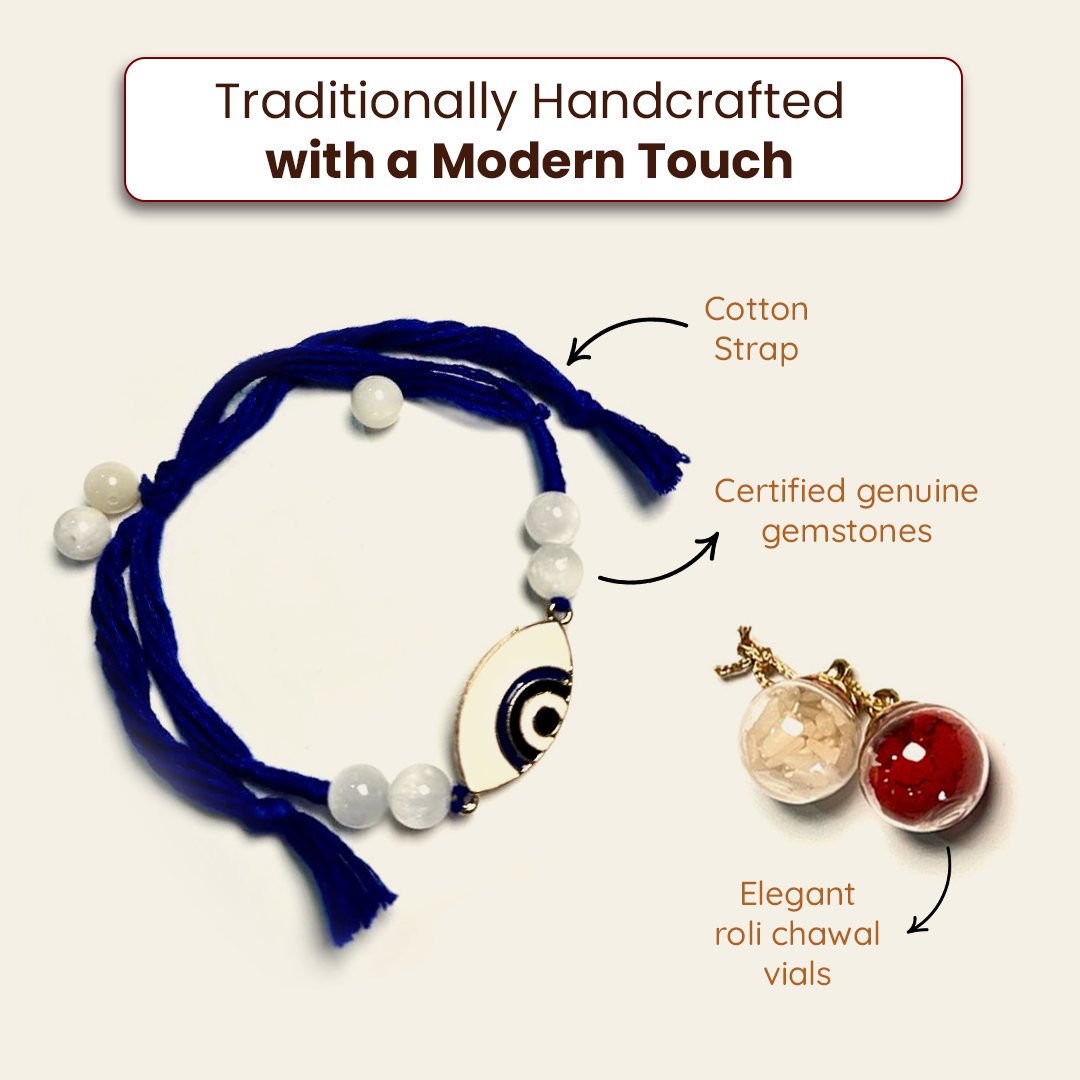 Moonstone Bracelet Rakhi for Protection & Emotional Balance