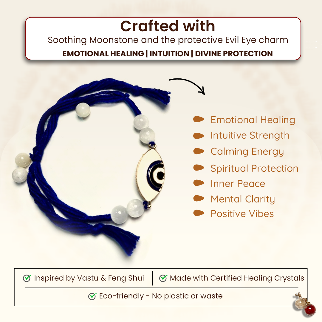 Moonstone Bracelet Rakhi for Protection & Emotional Balance