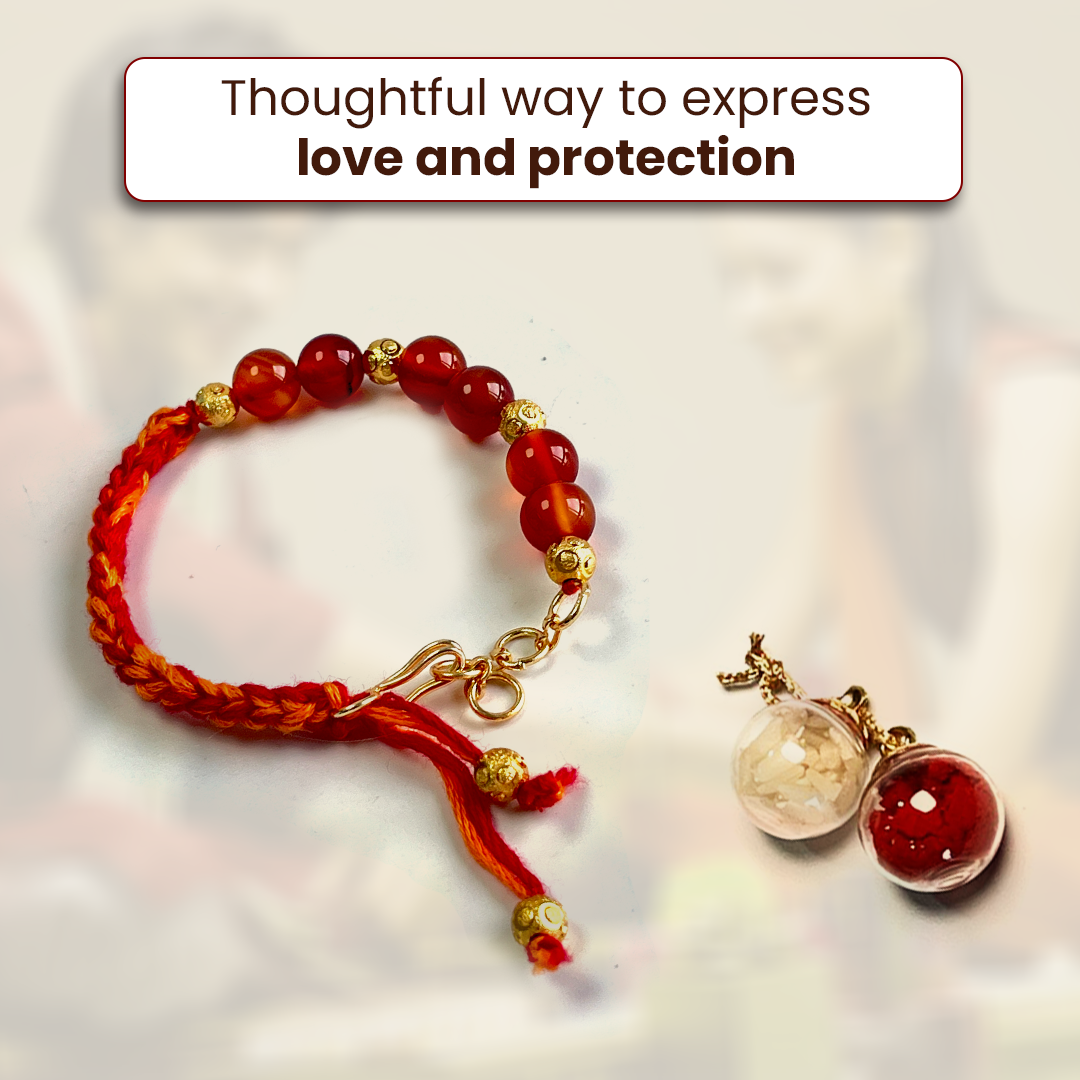 Red Carnelian Bracelet Rakhi Symbol of Courage & Creativity