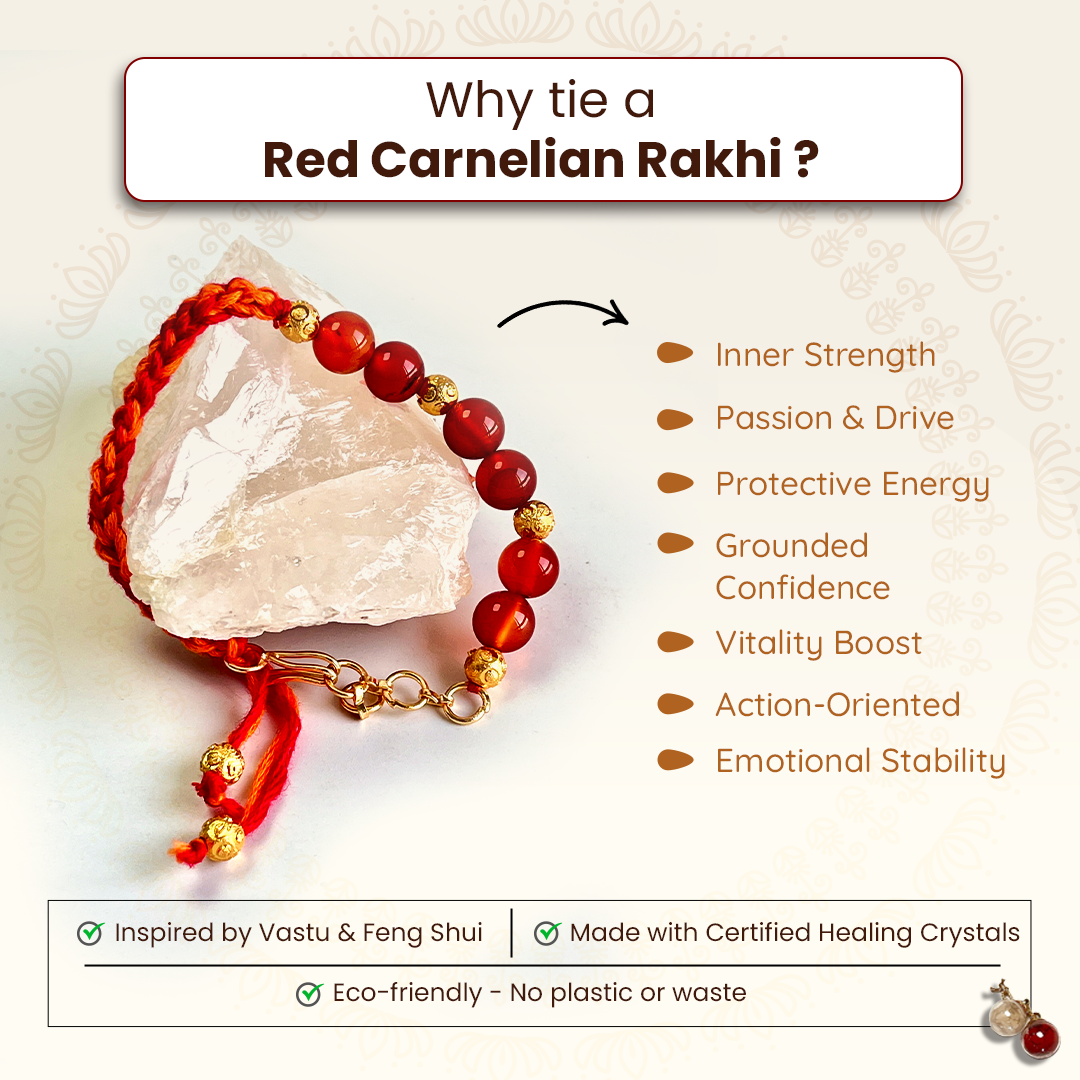 Red Carnelian Bracelet Rakhi Symbol of Courage & Creativity