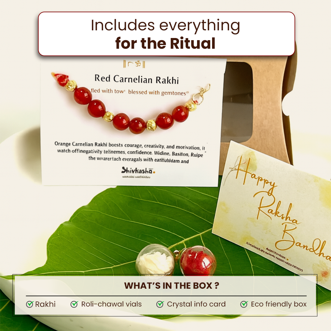 Red Carnelian Bracelet Rakhi Symbol of Courage & Creativity