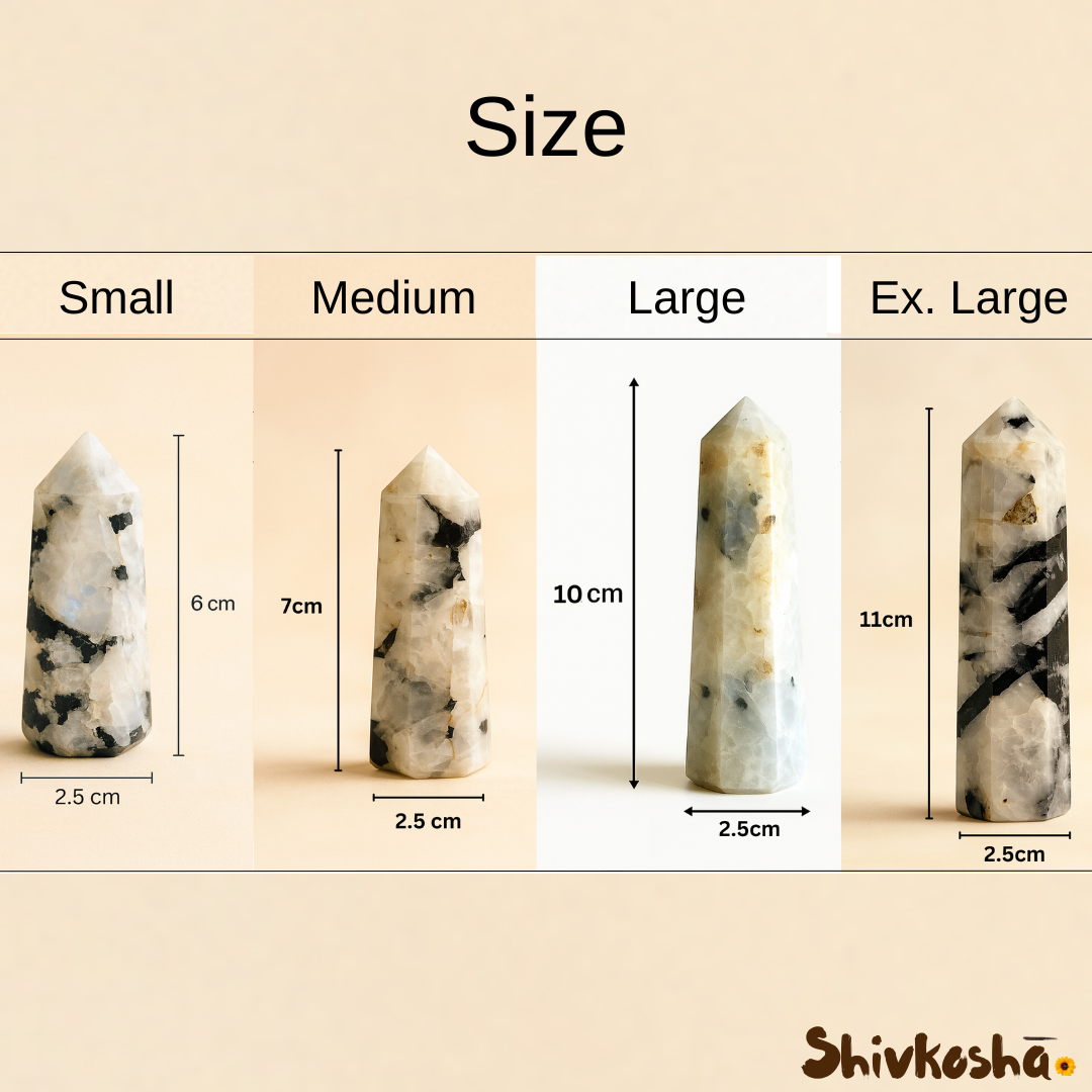 Natural Rainbow Moonstone Tower – Stone of New Beginnings, Intuition & Inner Peace