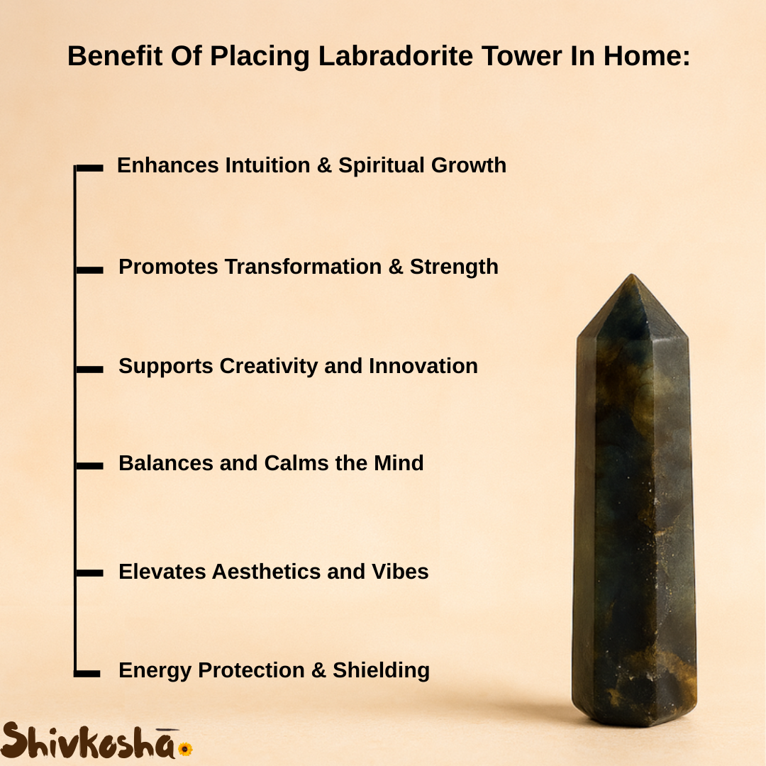 Mystic Labradorite Tower – Stone of Transformation, Enhance Inner Strength & Protection