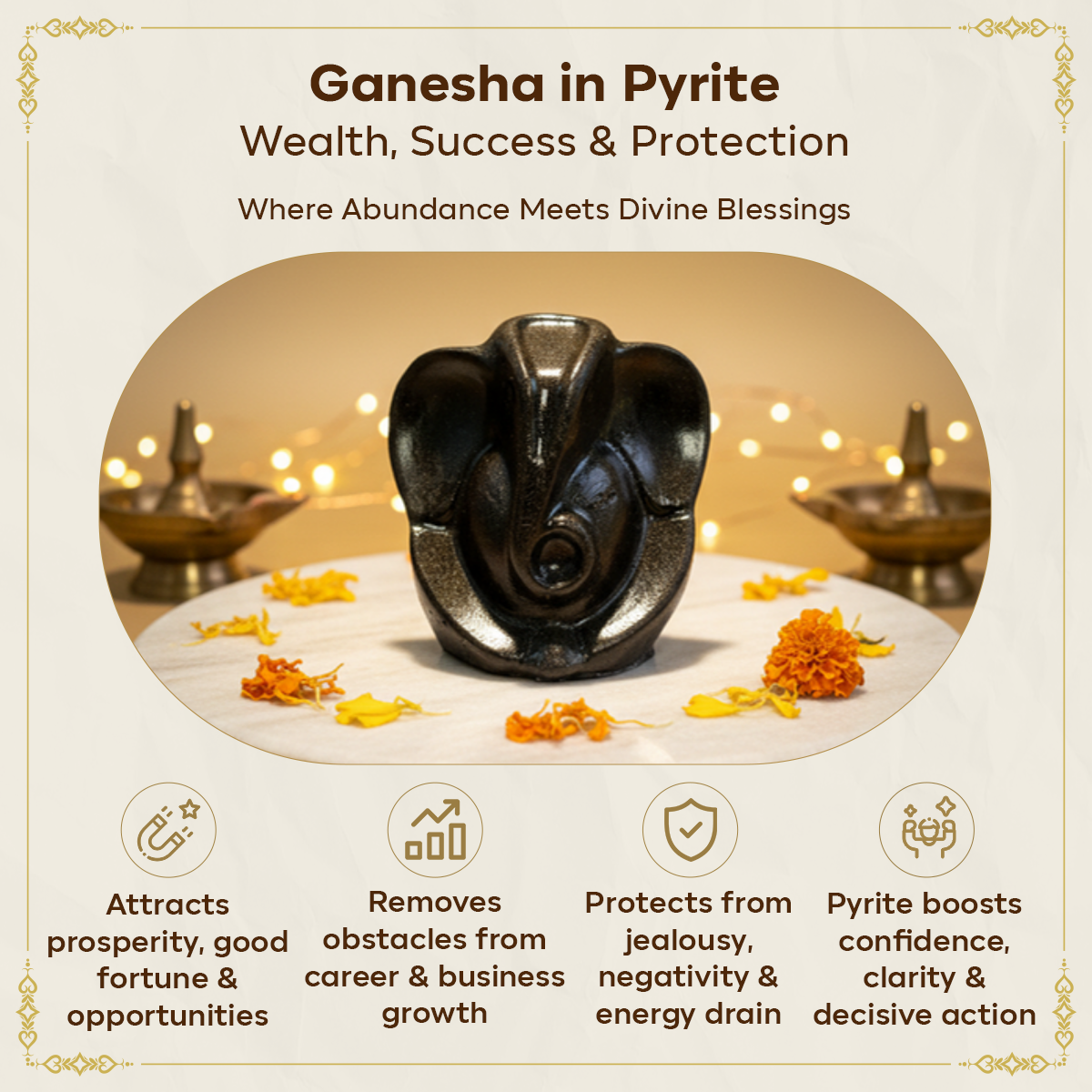 Pyrite Ganesha Idol