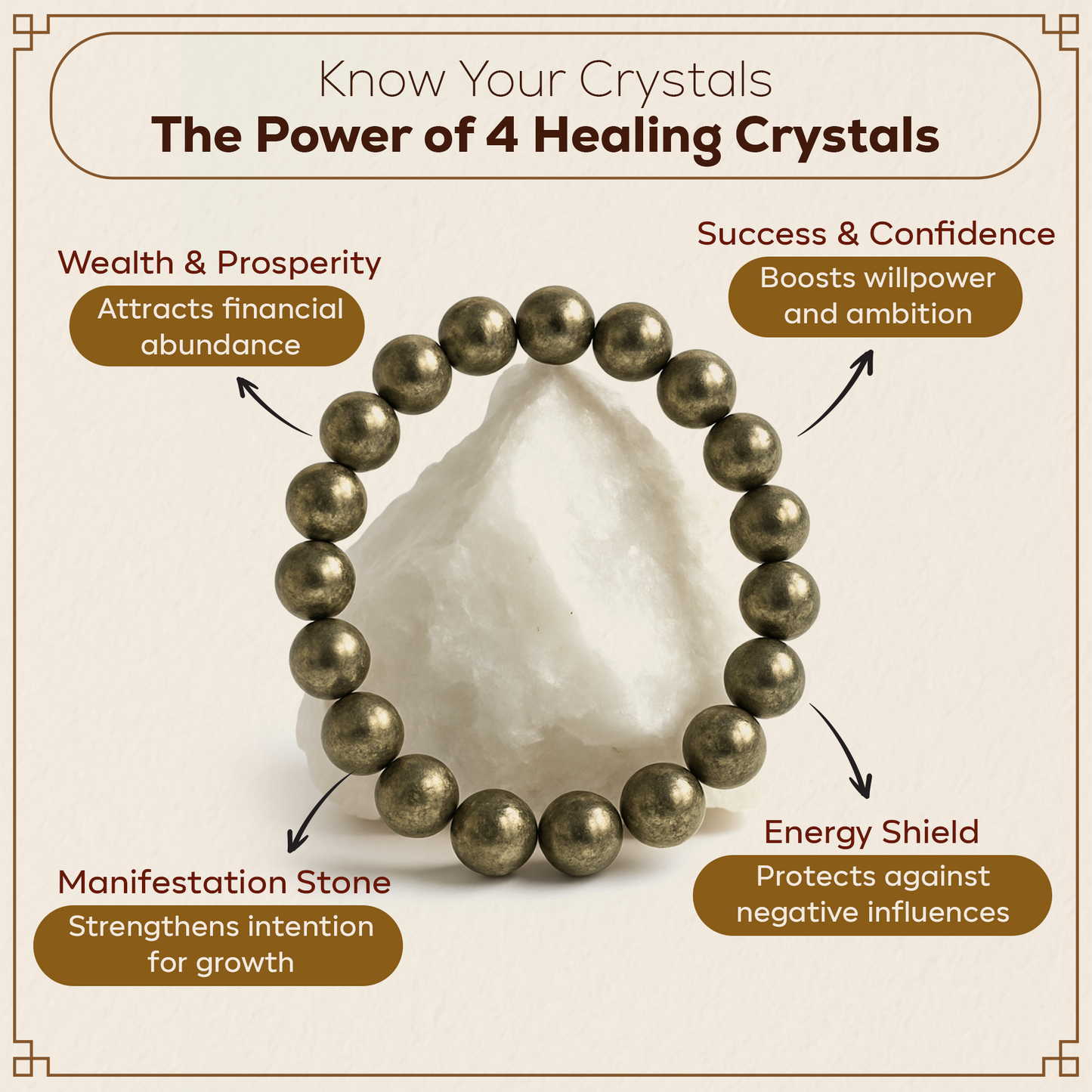 Pyrite Bracelet – Natural Wealth, Success & Protection Crystal