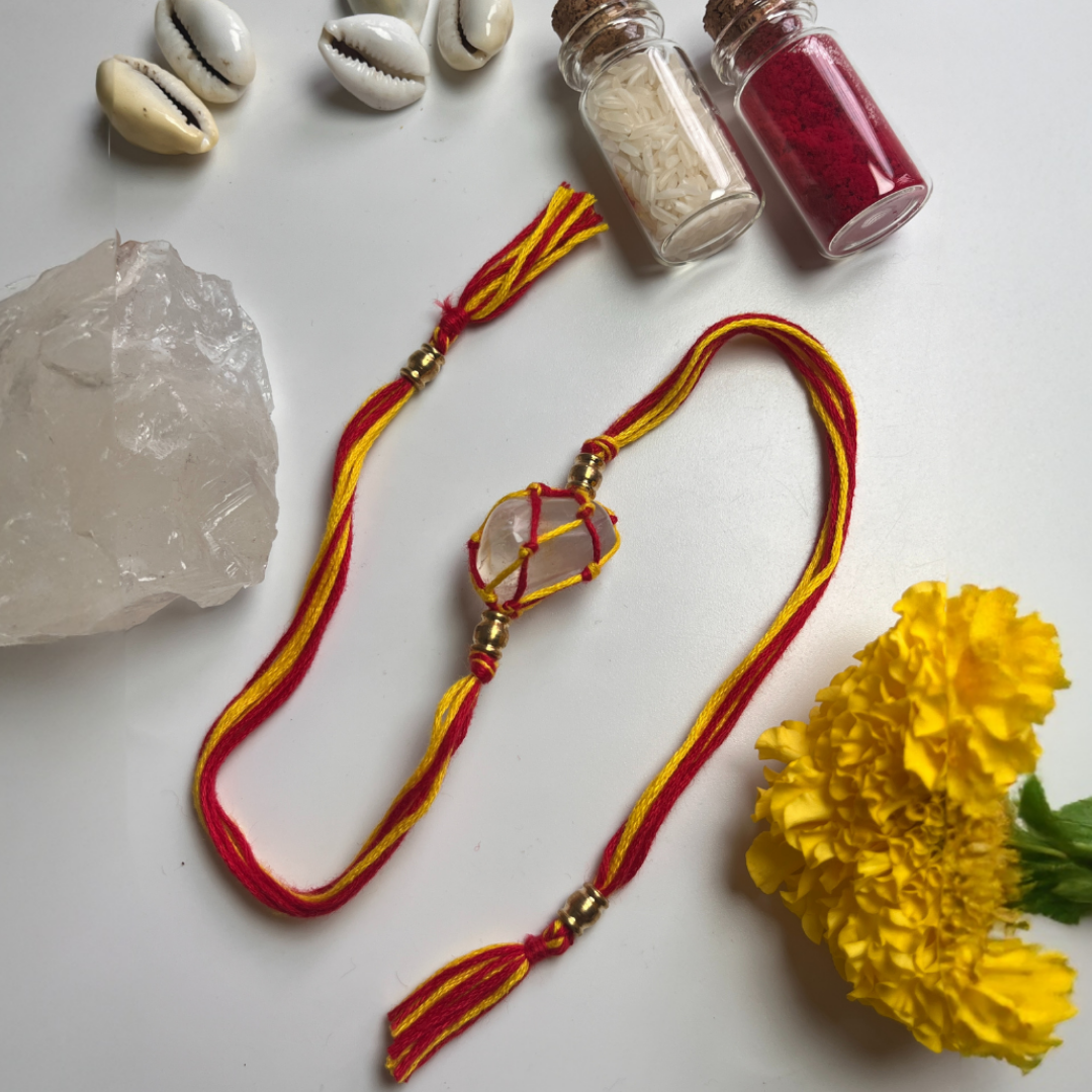 Clear Quartz Rakhi for Manifestation & Healing