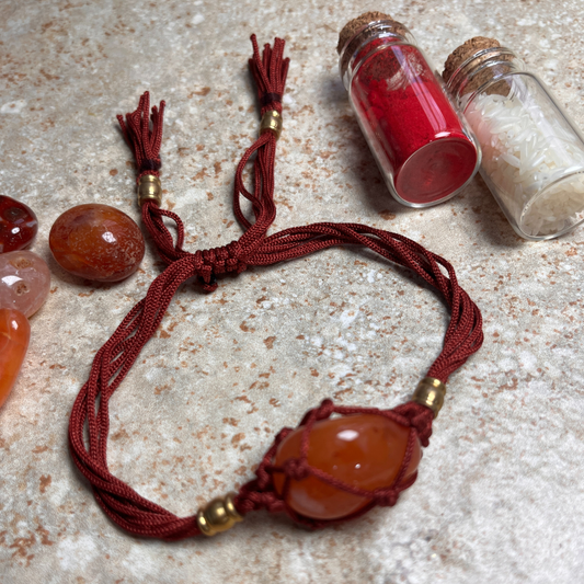 Orange Carnelian Bracelet Rakhi for Creativity & Motivation