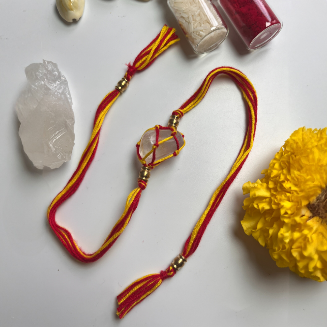 Clear Quartz Rakhi for Manifestation & Healing