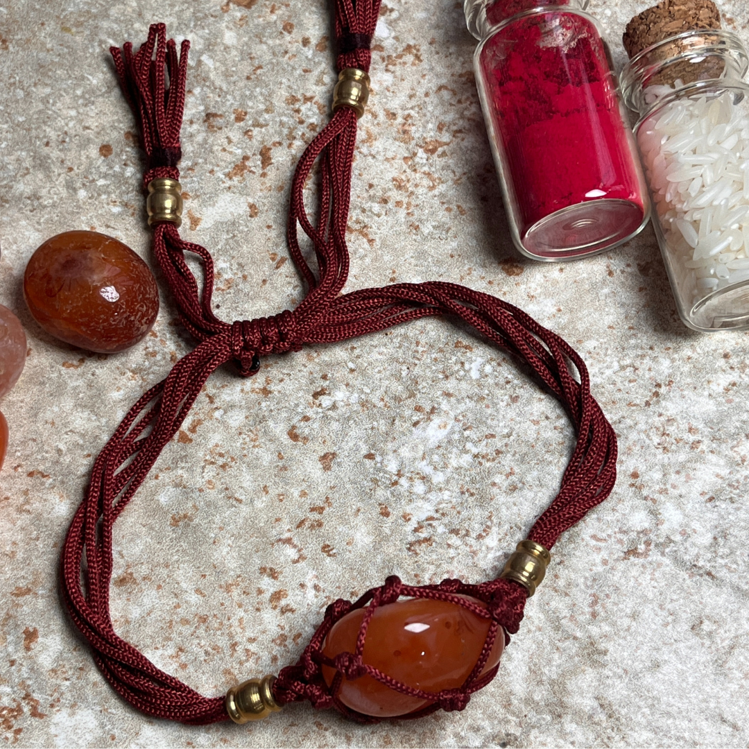Orange Carnelian Bracelet Rakhi for Creativity & Motivation