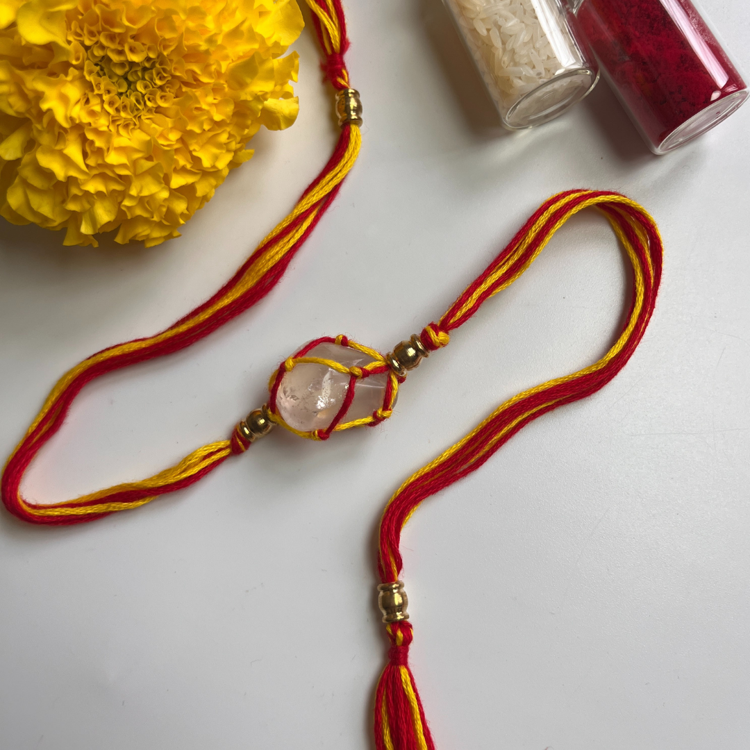 Clear Quartz Rakhi for Manifestation & Healing