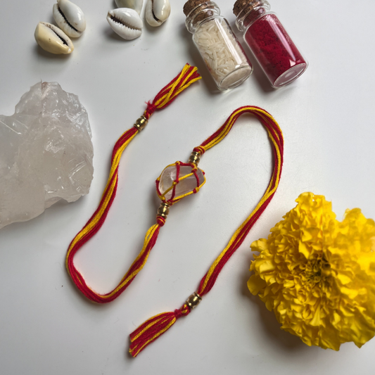 Clear Quartz Rakhi for Manifestation & Healing