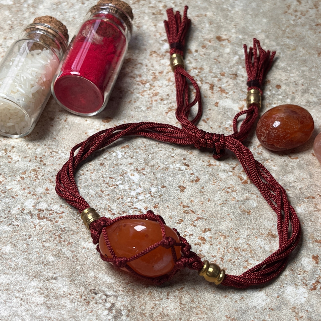 Orange Carnelian Bracelet Rakhi for Creativity & Motivation