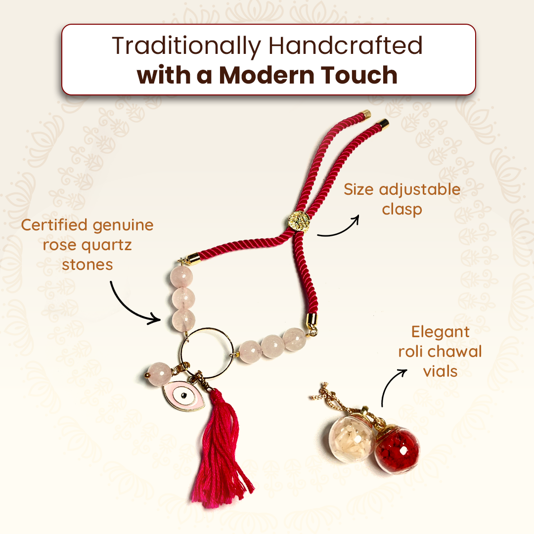 Designer Rose Quartz Bracelet Lumba for Love & Harmony