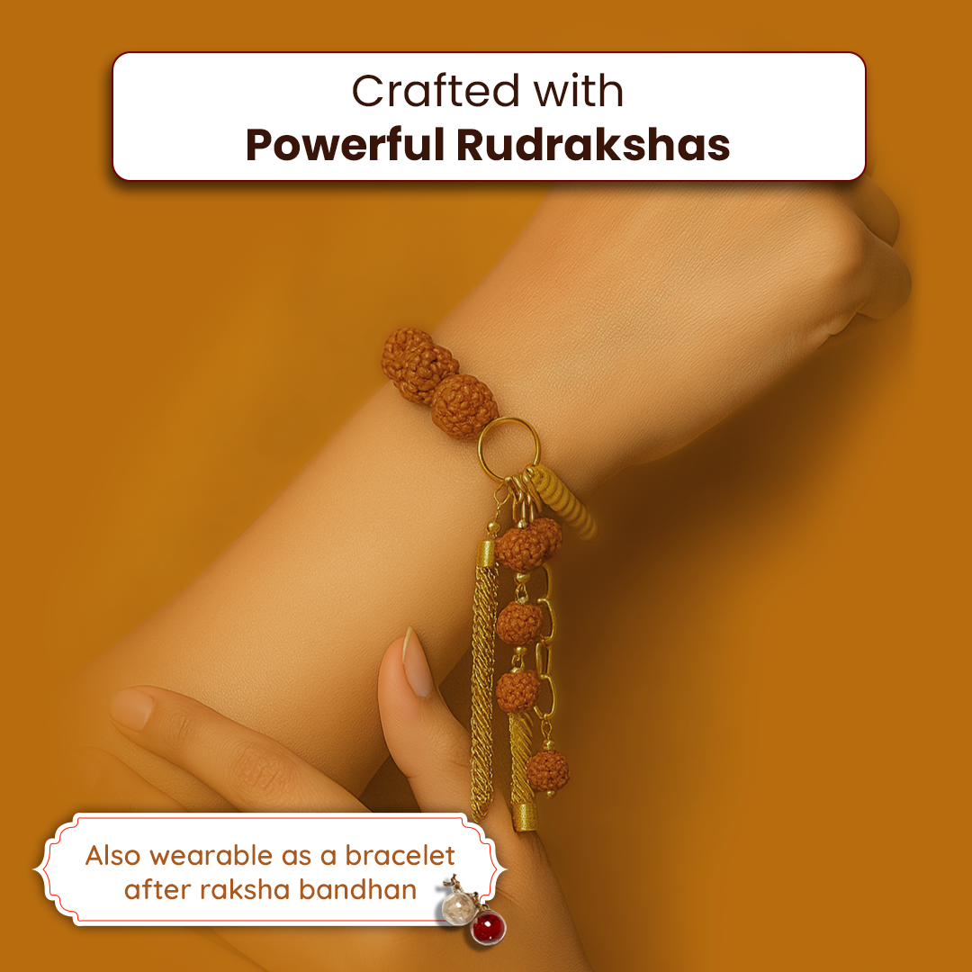 Designer Rudraksha Bracelet Lumba for Spiritual Growth & Blessings