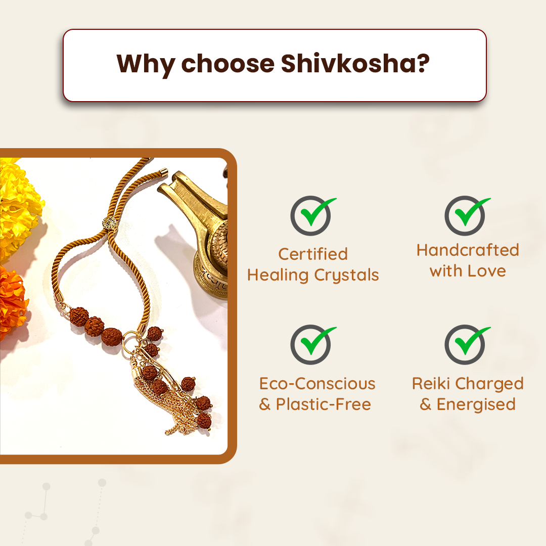 Designer Rudraksha Bracelet Lumba for Spiritual Growth & Blessings