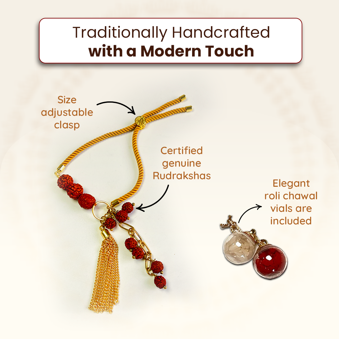 Designer Rudraksha Bracelet Lumba for Spiritual Growth & Blessings