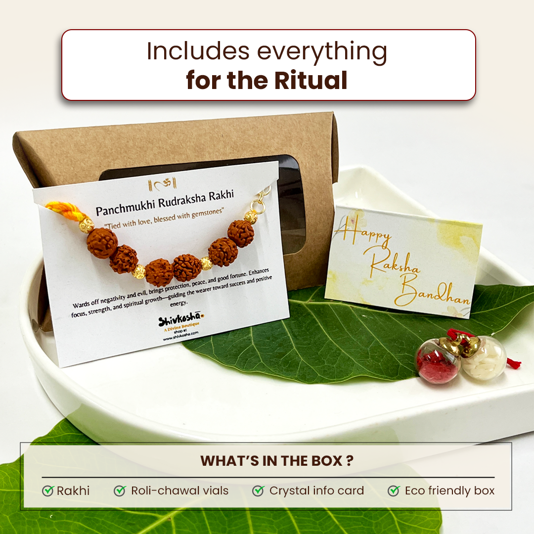 Rudraksha Bracelet Rakhi For Spiritual Growth & Blessings