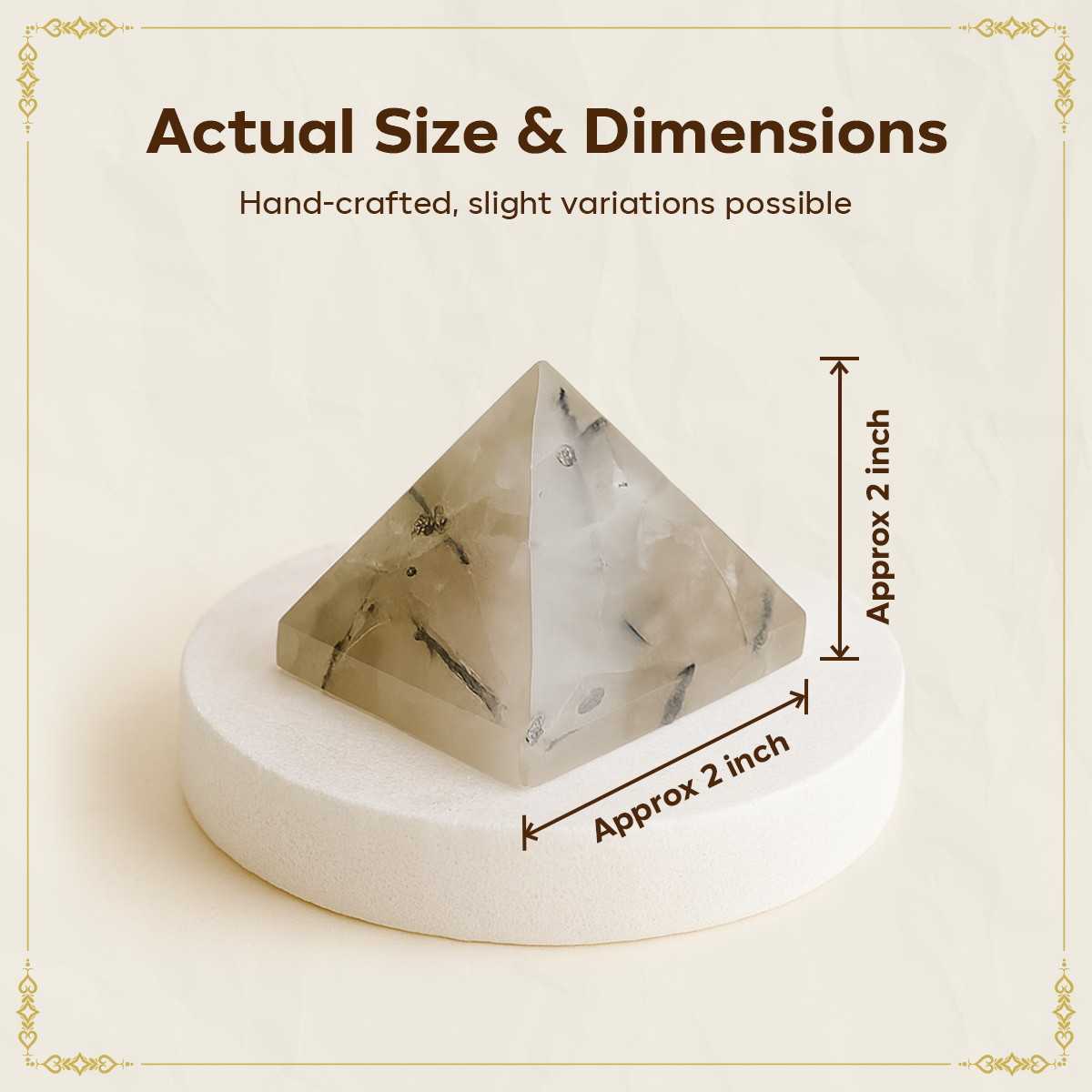 Natural Rutile Quartz Pyramid for Energy Amplification, Clarity, Manifestation, Meditation, and Home Decor