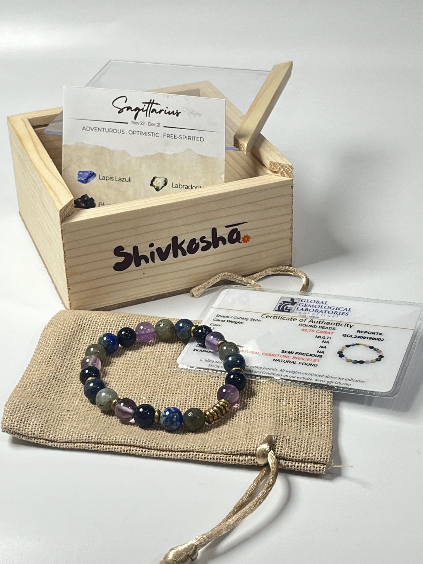 Sagittarius Zodiac Gemstone Bracelet