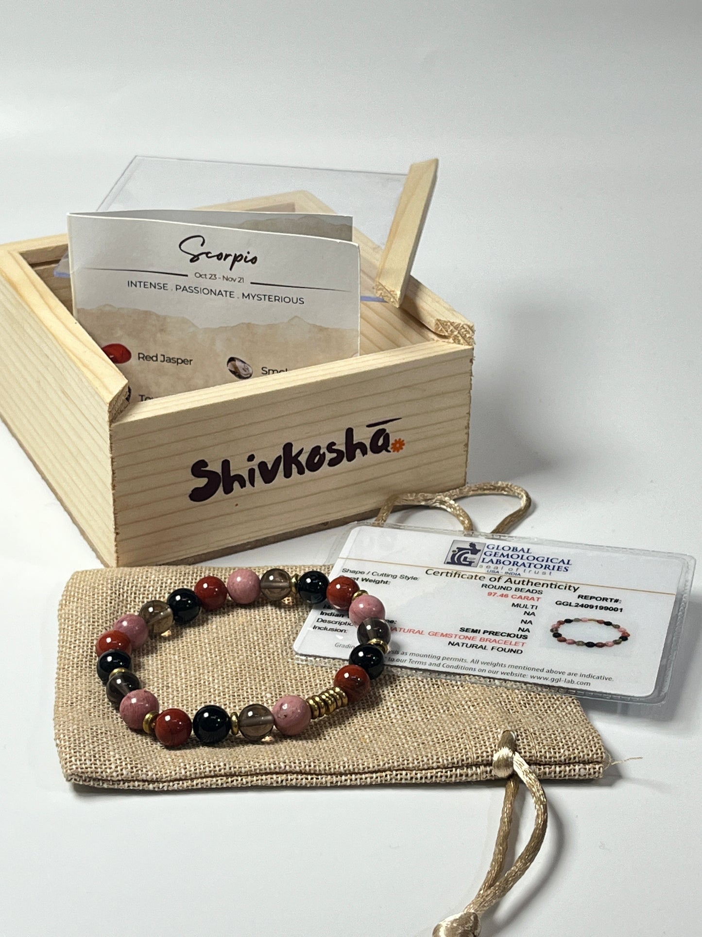 Scorpio Zodiac Gemstone Bracelet