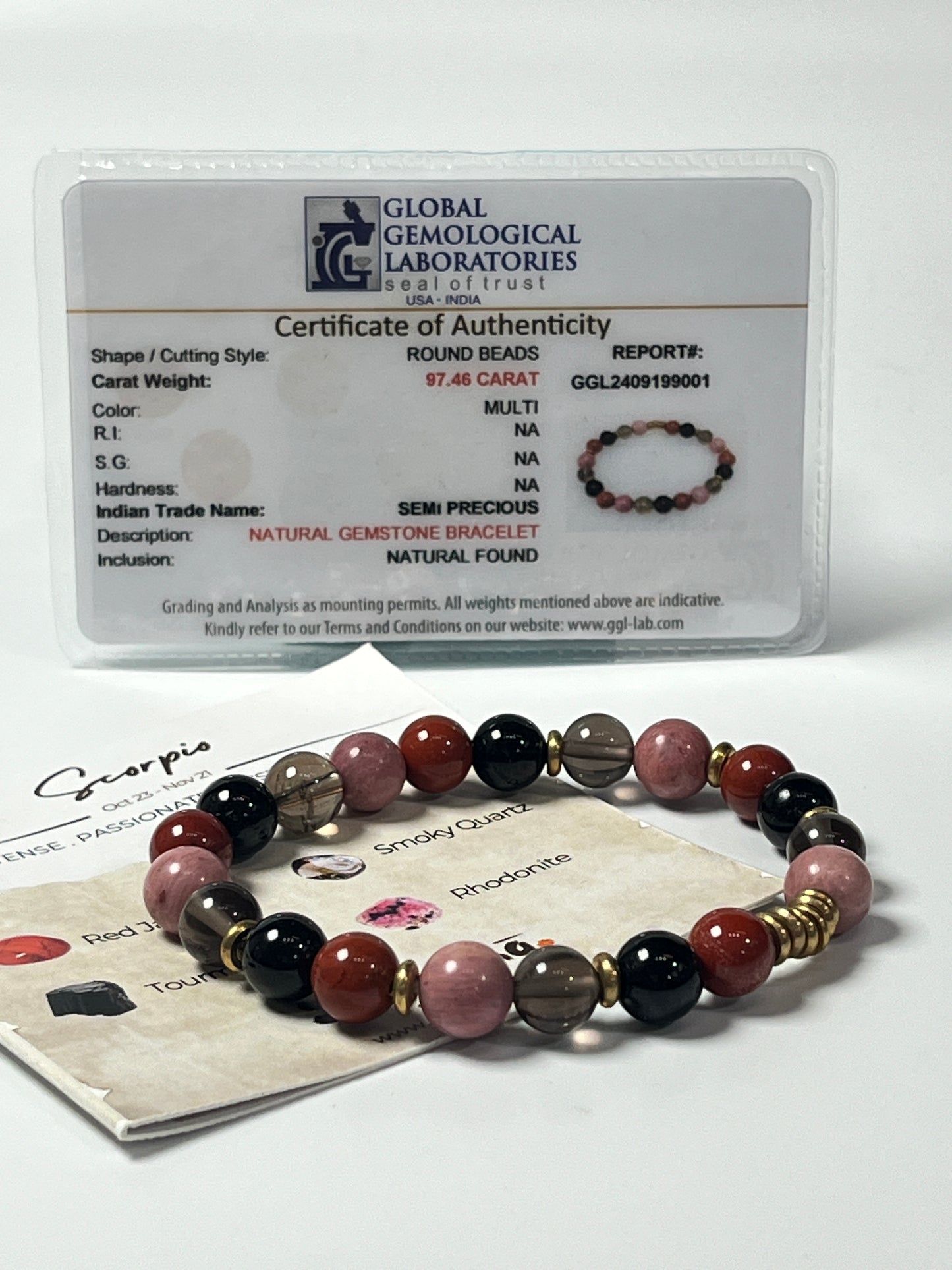 Scorpio Zodiac Gemstone Bracelet