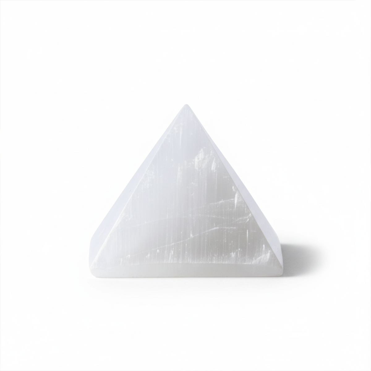 Natural Selenite Crystal Pyramid for Positive Energy, Vastu, Reiki and Chakra Healing