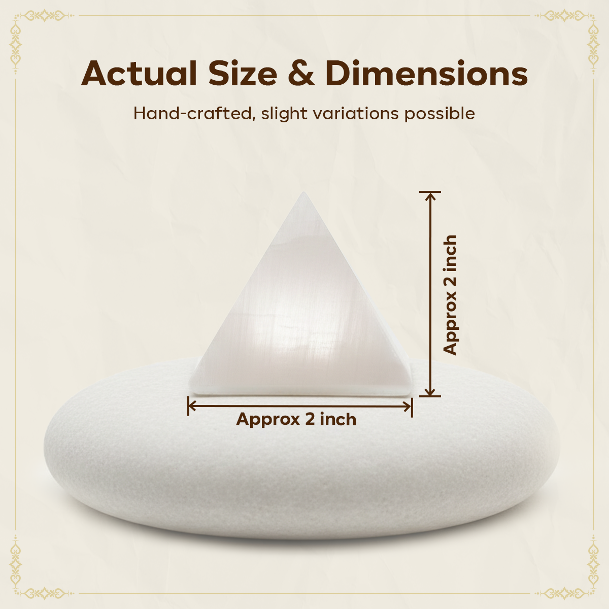 Natural Selenite Crystal Pyramid for Positive Energy, Vastu, Reiki and Chakra Healing