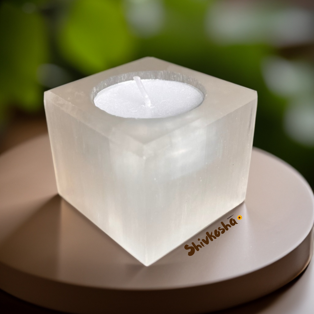 Natural Selenite Crystal Lamp For Positivity & Wellness