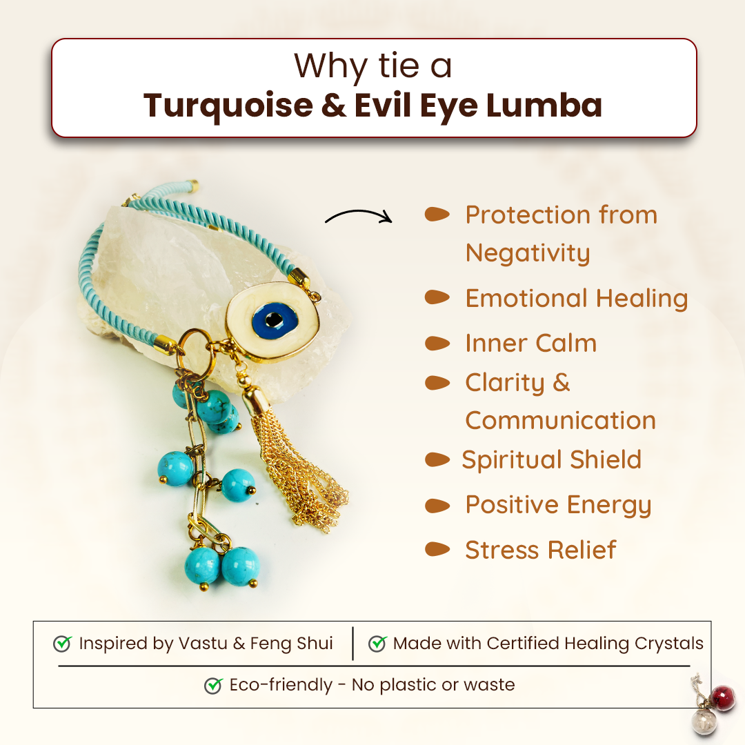 Designer Turquoise Evil Eye Lumba for Protection & Healing
