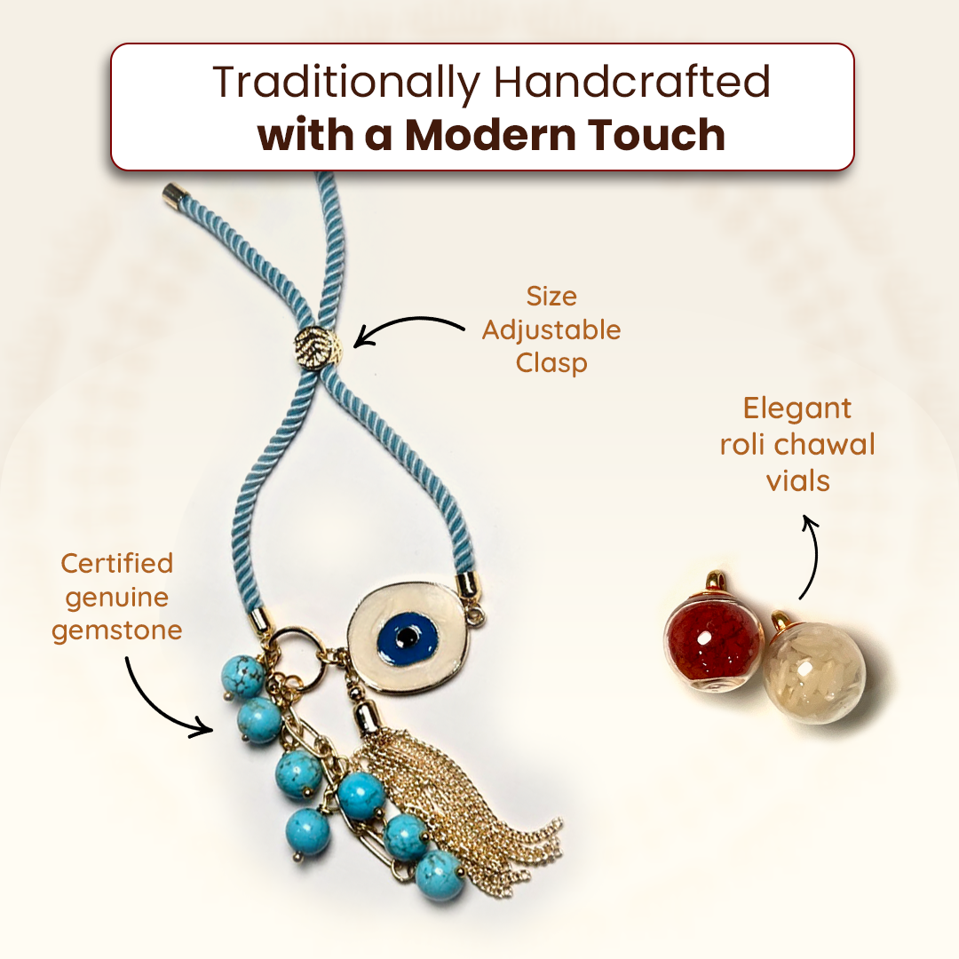 Designer Turquoise Evil Eye Lumba for Protection & Healing