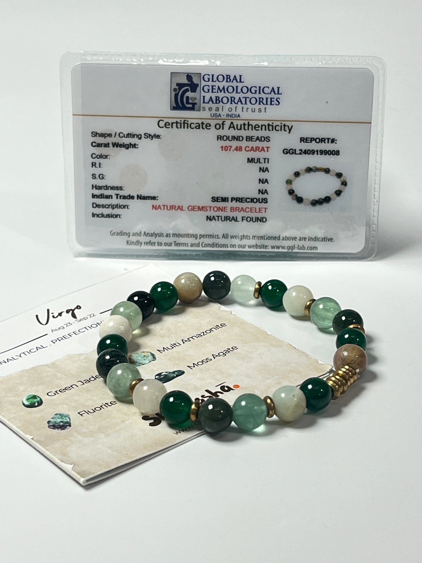 Virgo Zodiac Gemstone Bracelet