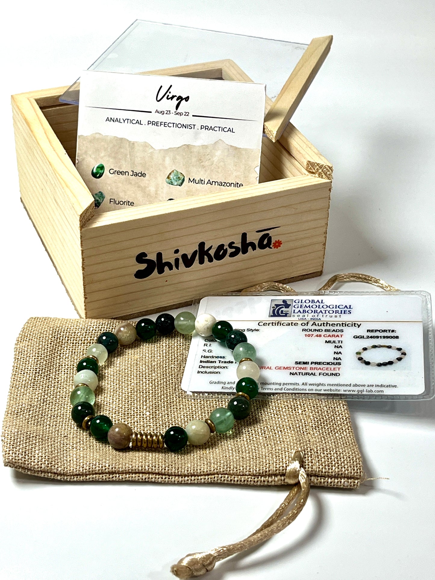 Virgo Zodiac Gemstone Bracelet