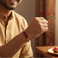 Ruby Agate Rakhi – 12mm Beads for Love & Strength