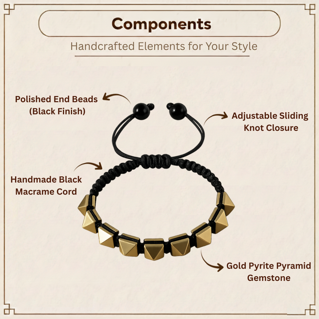 Gold Pyrite Bracelet – Wealth Attraction, Confidence & Protection Crystal Bracelet