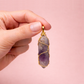 Amethyst Crystal Pendant with Gold-Tone Chain