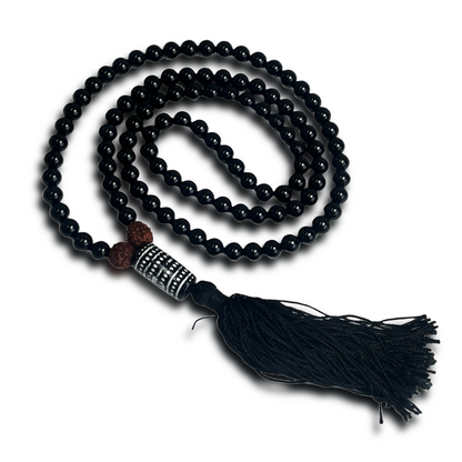 Black Tourmaline Japa Mala For Protection, Grounding, Resilience