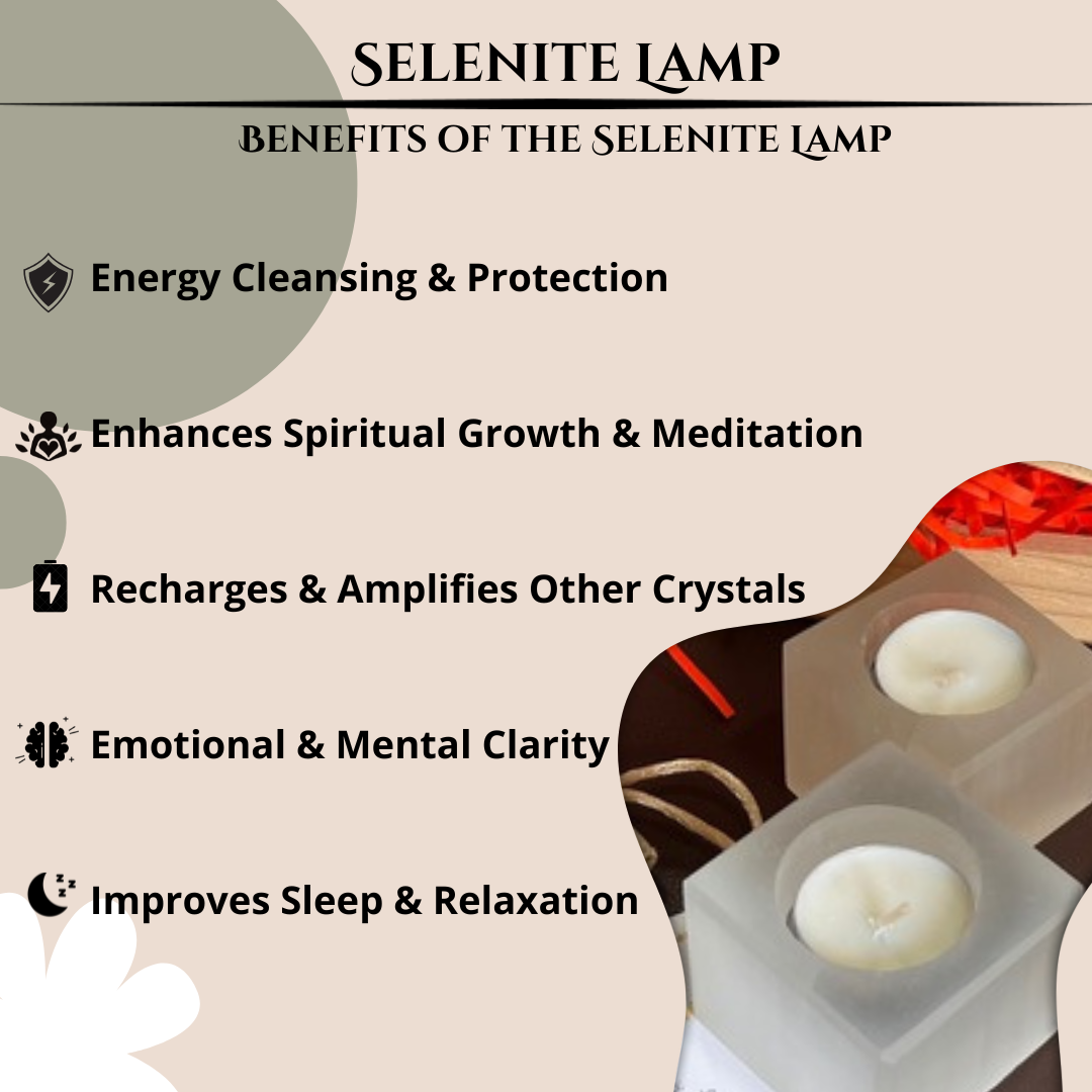 Natural Selenite Crystal Lamp For Positivity & Wellness