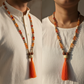 Tulsi and Carnelian (108+1) Guru Bead Japa Mala For Devotion, Strength & transformation