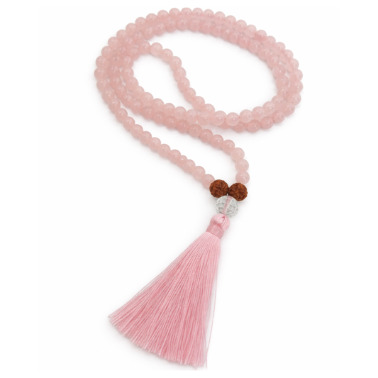 Rose Quartz (108+1) Guru bead Japa Mala For Love, Healing & Harmony