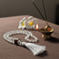 Clear Quartz (54+1) Guru Bead Japa Mala For Clarity, Amplification & Purity
