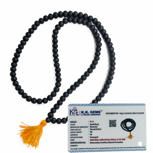 Natural Karungali Jaap Mala | 108 Ebony Wood Prayer Beads for Meditation Pooja & Mantra Chanting