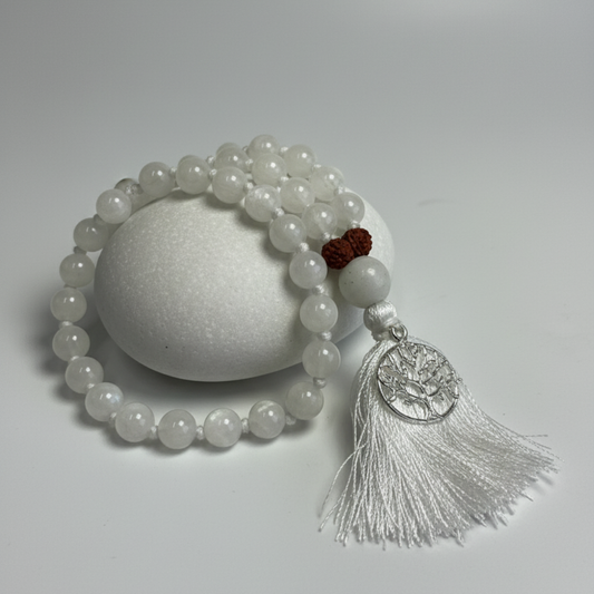 Moonstone Japa Mala For Inner Peace, Intuition & Emotional